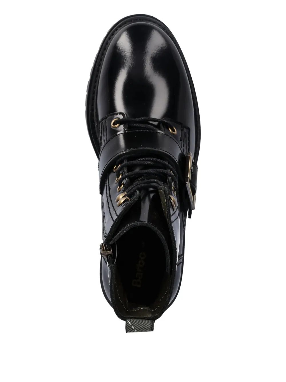Barbour Buckle Lace-up Boots In Black