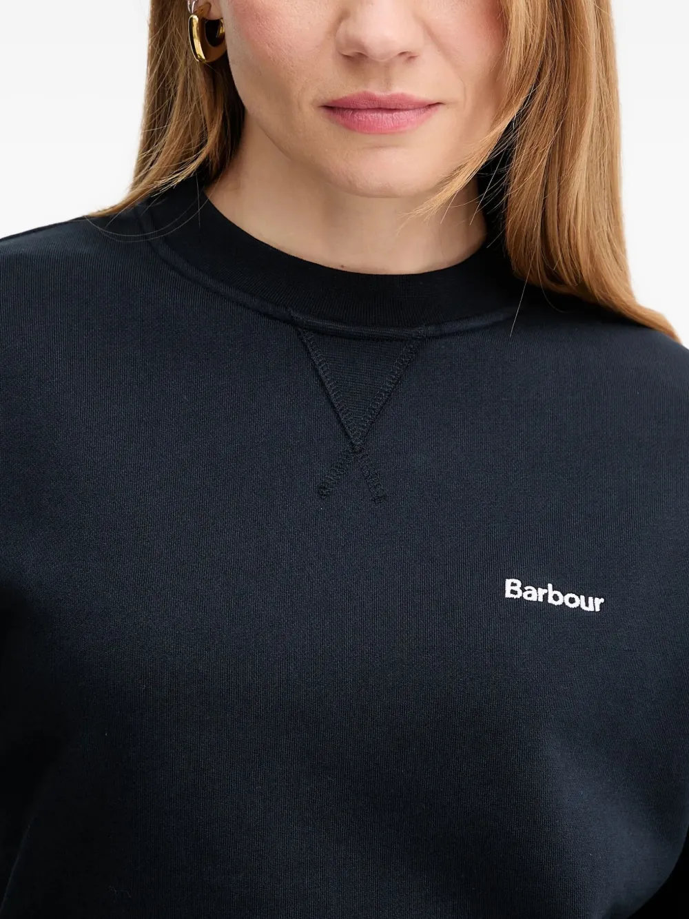 Barbour Logo Crew-neck Sweatshirt In Black