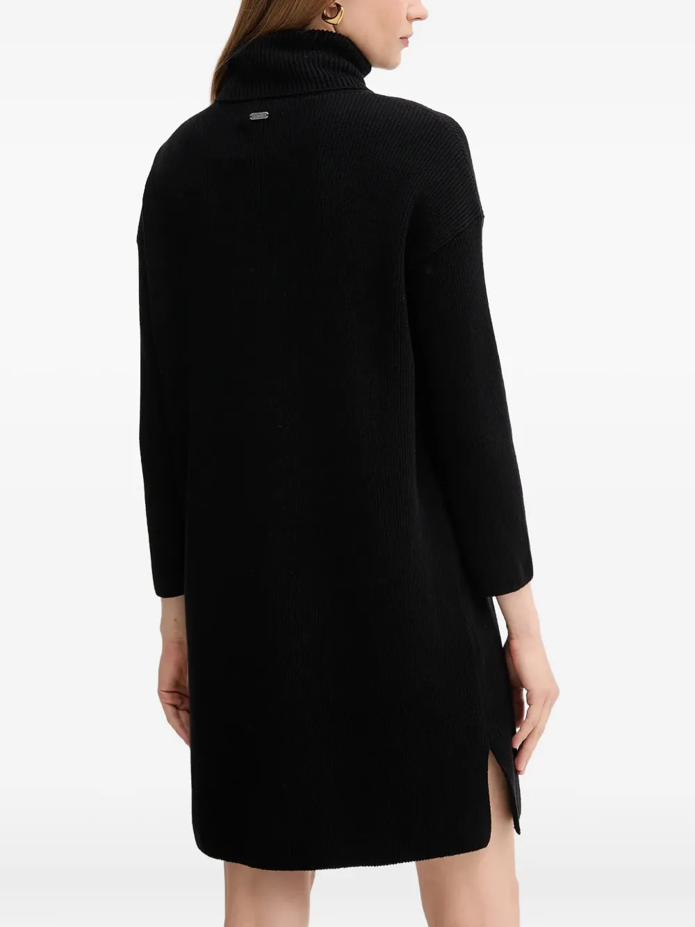 Barbour Geribbelde mini-jurk met col Zwart