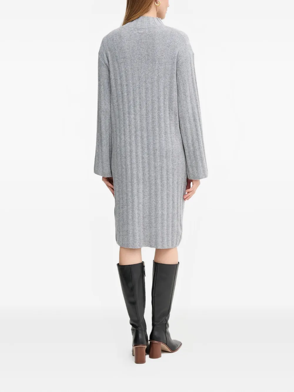 Barbour Sophia geribbelde midi-jurk met trechterhals Grijs