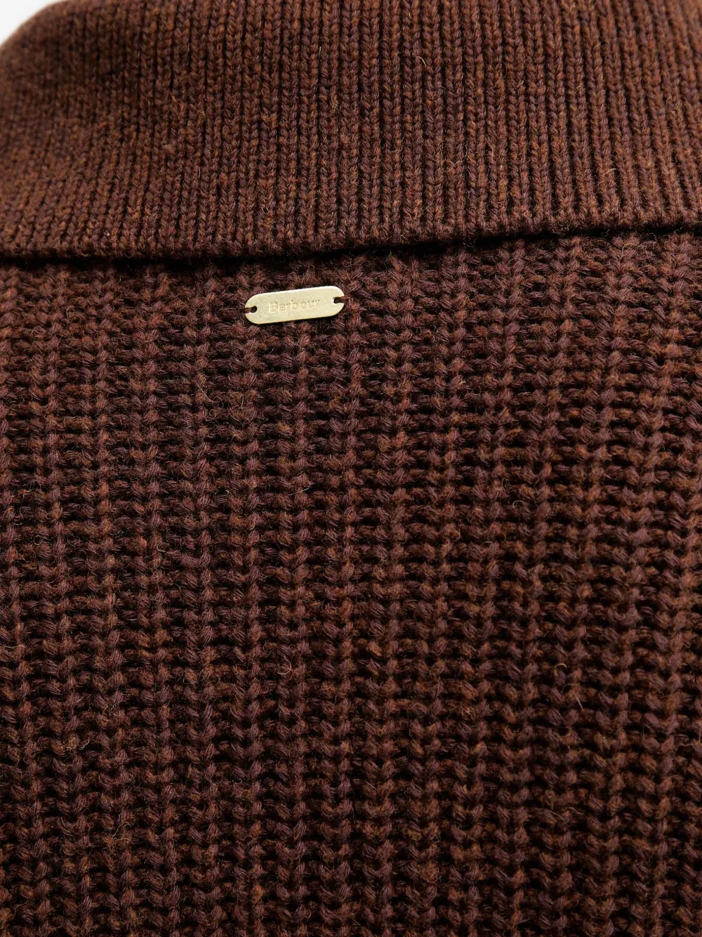 Barbour Gebreide trui met V-hals en kraag Bruin