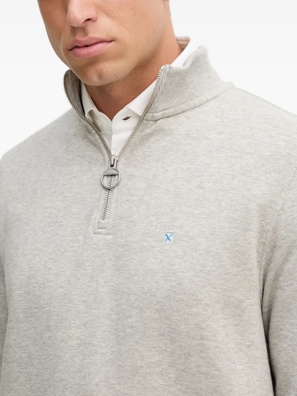 Barbour Beckhill Half-zip Sweatshirt In Gray