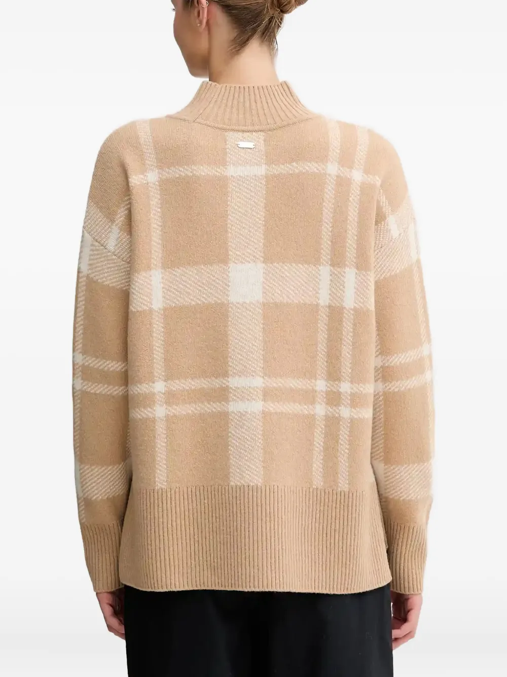 Barbour Geruite trui met hoge hals Beige