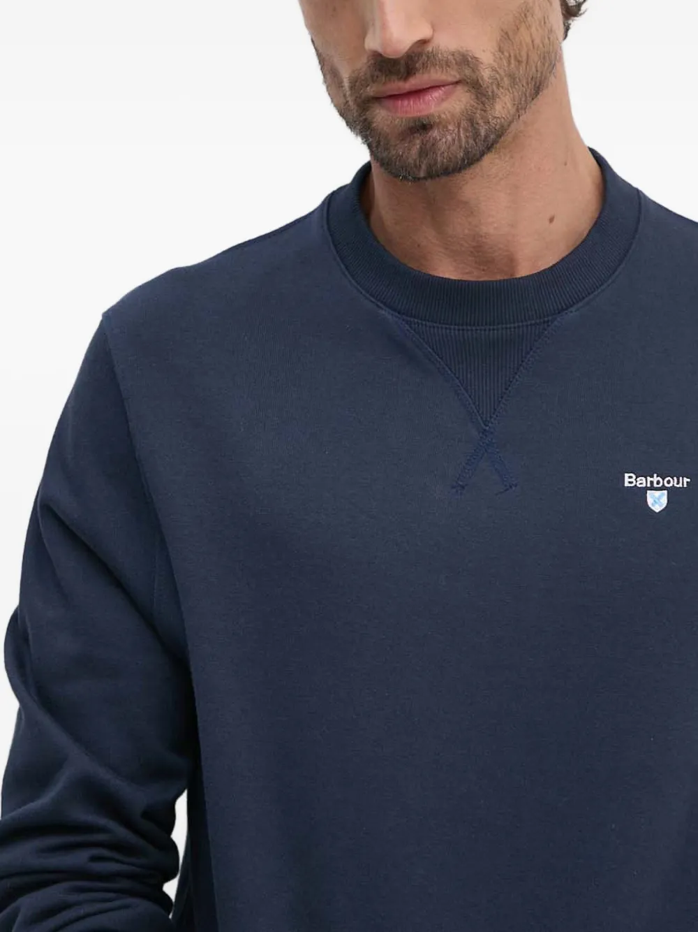 Barbour Beckhill Embroidered Crew-neck Sweatshirt In Blue