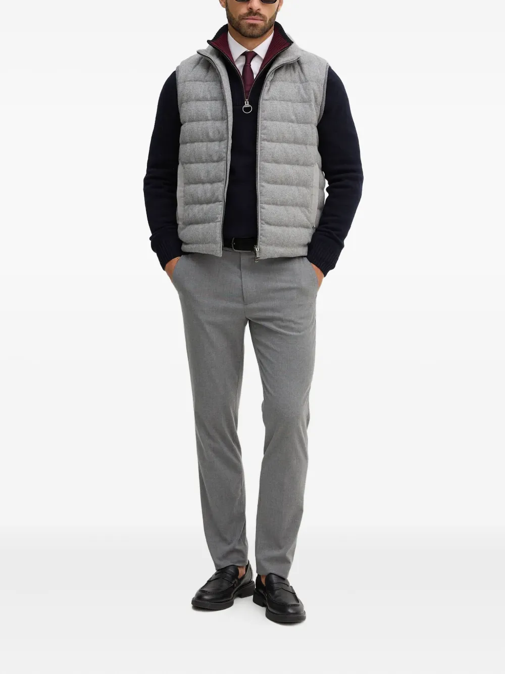 Barbour Trui met ritskraag - Blauw