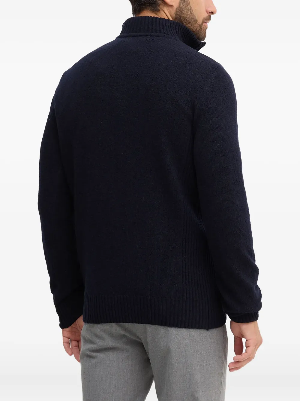 Barbour Trui met ritskraag Blauw