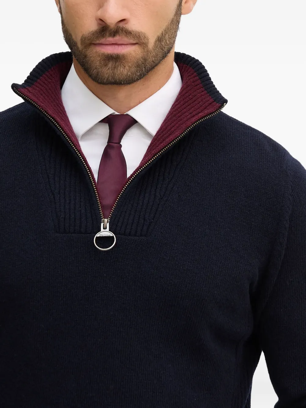 Barbour Trui met ritskraag Blauw