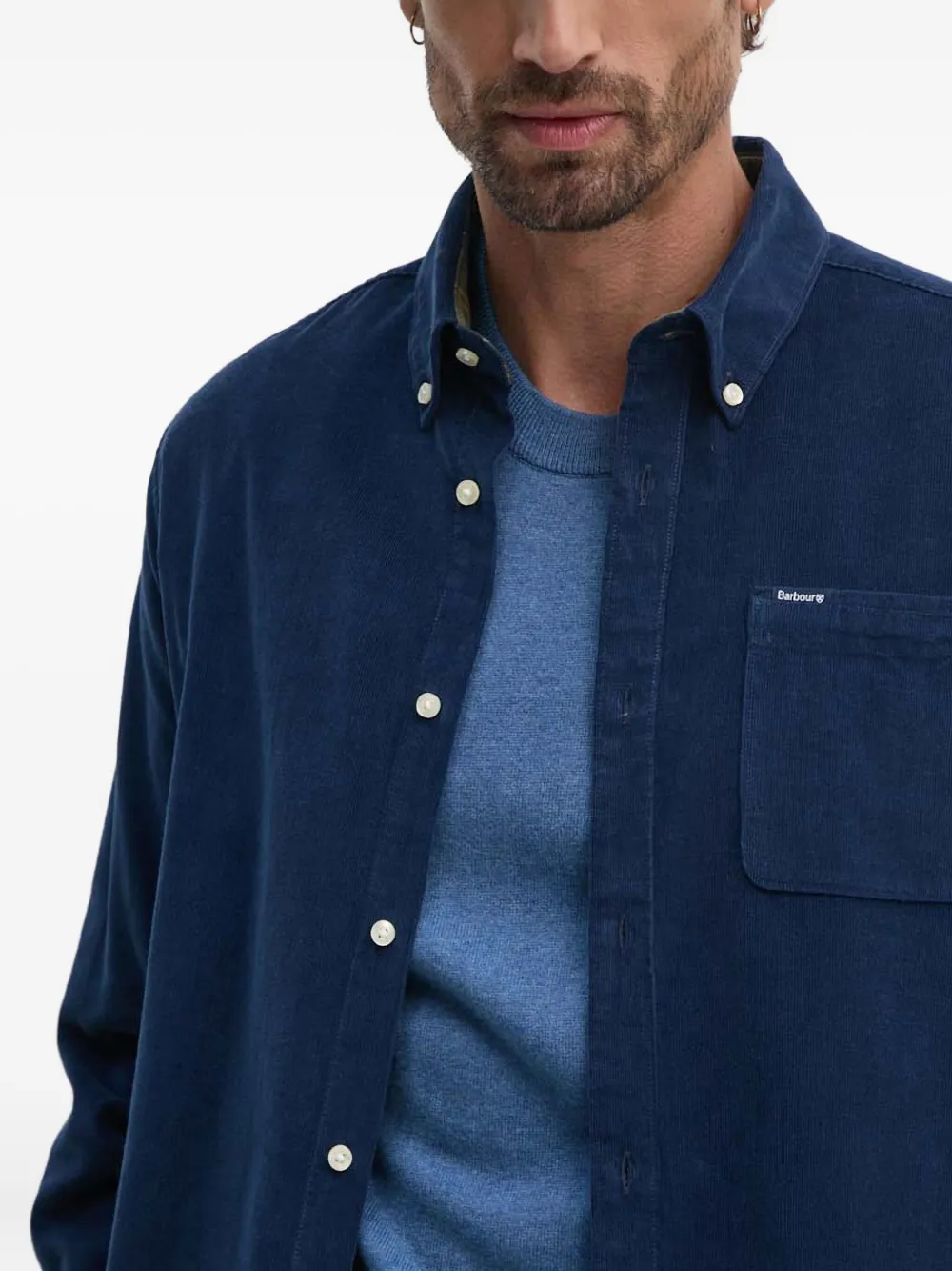 Barbour Ramsey Pocket Corduroy Shirt In Blue