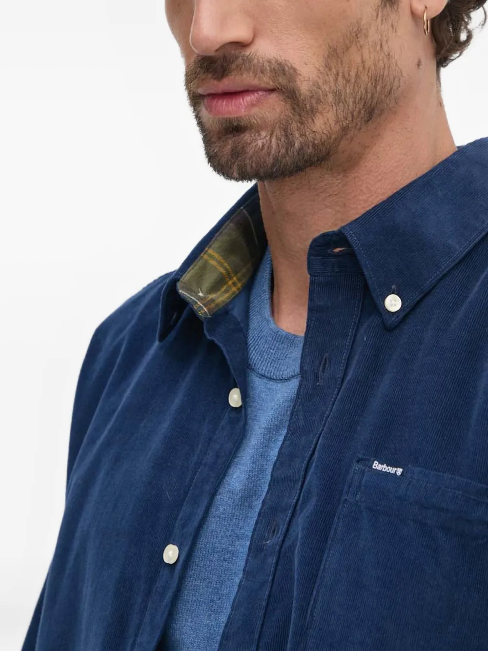 Barbour Ramsey Pocket Corduroy Shirt In Blue