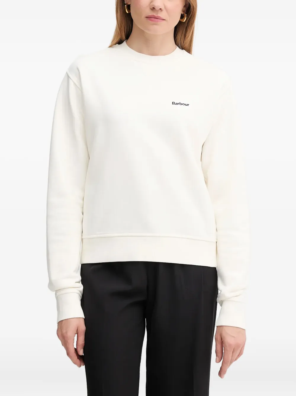 Barbour Bede Logo Crew-neck Sweatshirt In Neutral