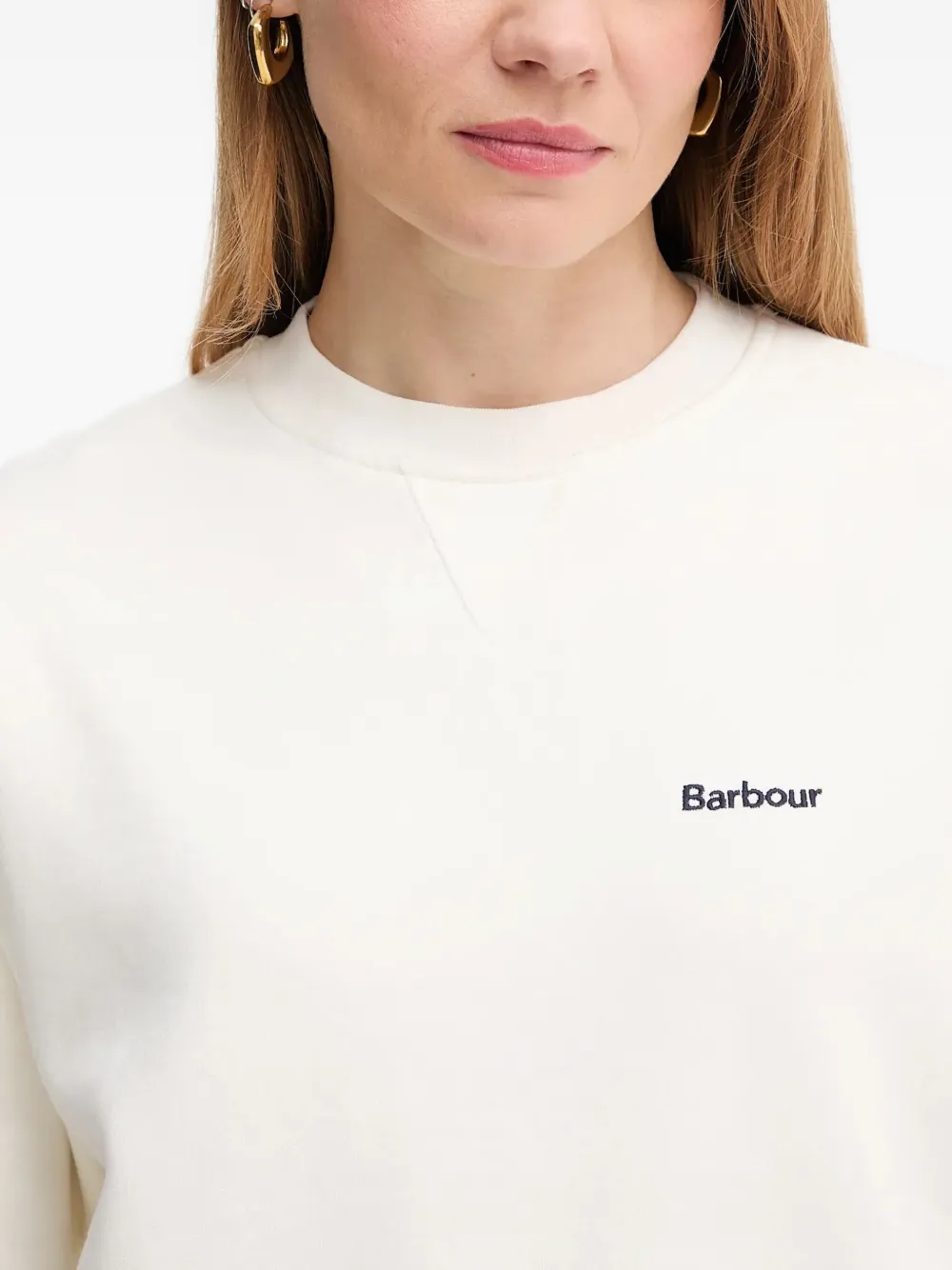 Barbour Bede sweater met ronde hals en logo Beige