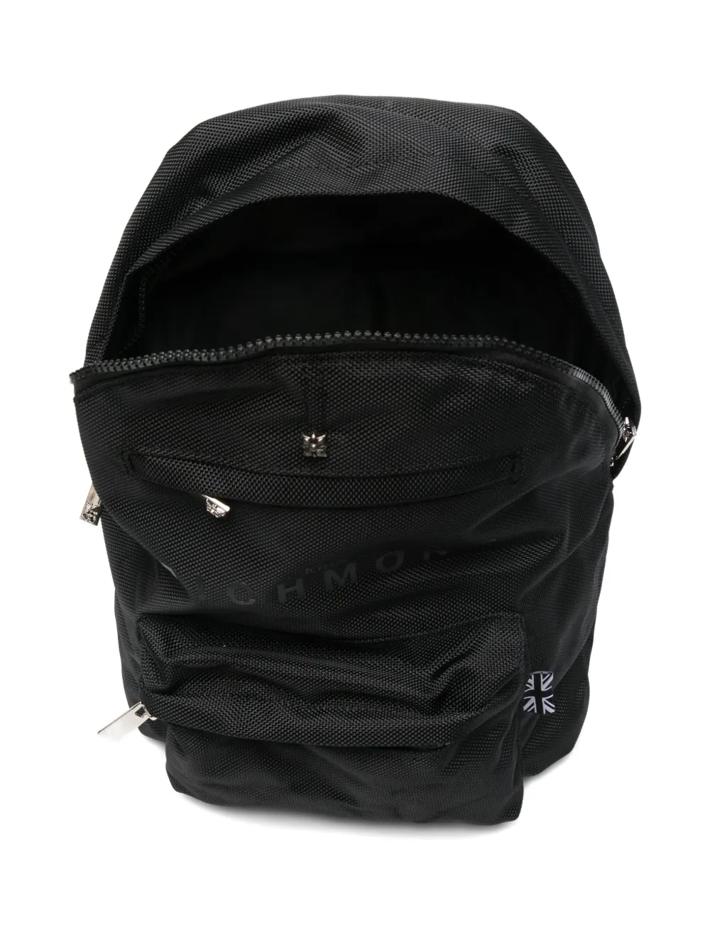 John Richmond Junior Rugzak met logoplakkaat en handgreep Zwart