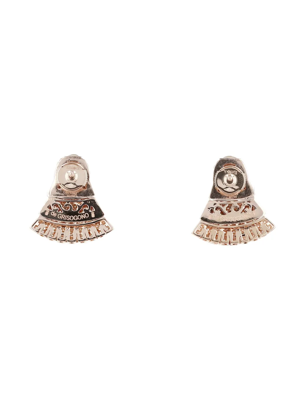 Pre-owned De Grisogono 18k Rose Gold Ventaglio Diamond-embellishment Earrings
