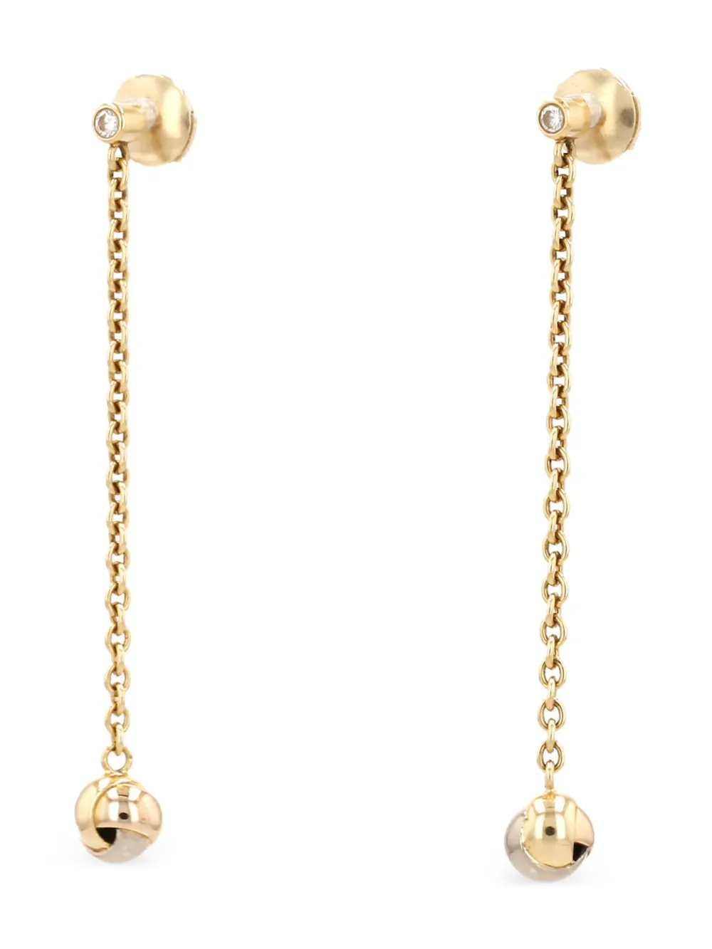 Cartier 1990s トリニティ ダイヤモンド ピアス イエローゴールド