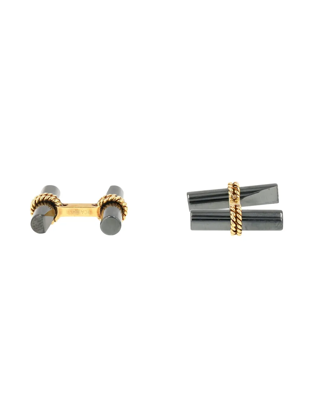 Pre-owned Van Cleef & Arpels Vintage Yellow Gold And Haematite Cufflinks