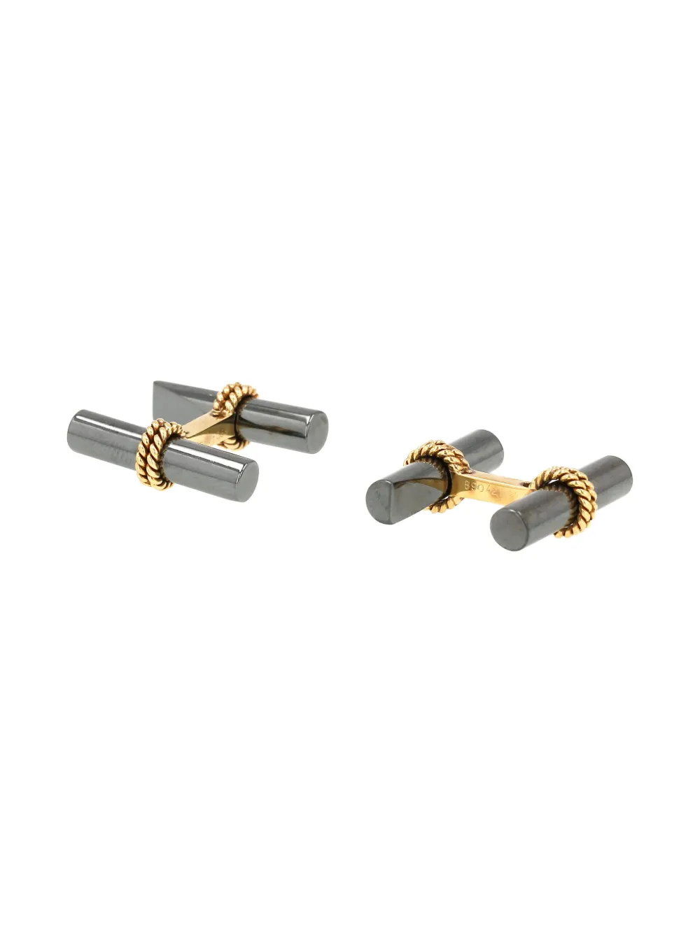 Pre-owned Van Cleef & Arpels Vintage Yellow Gold And Haematite Cufflinks