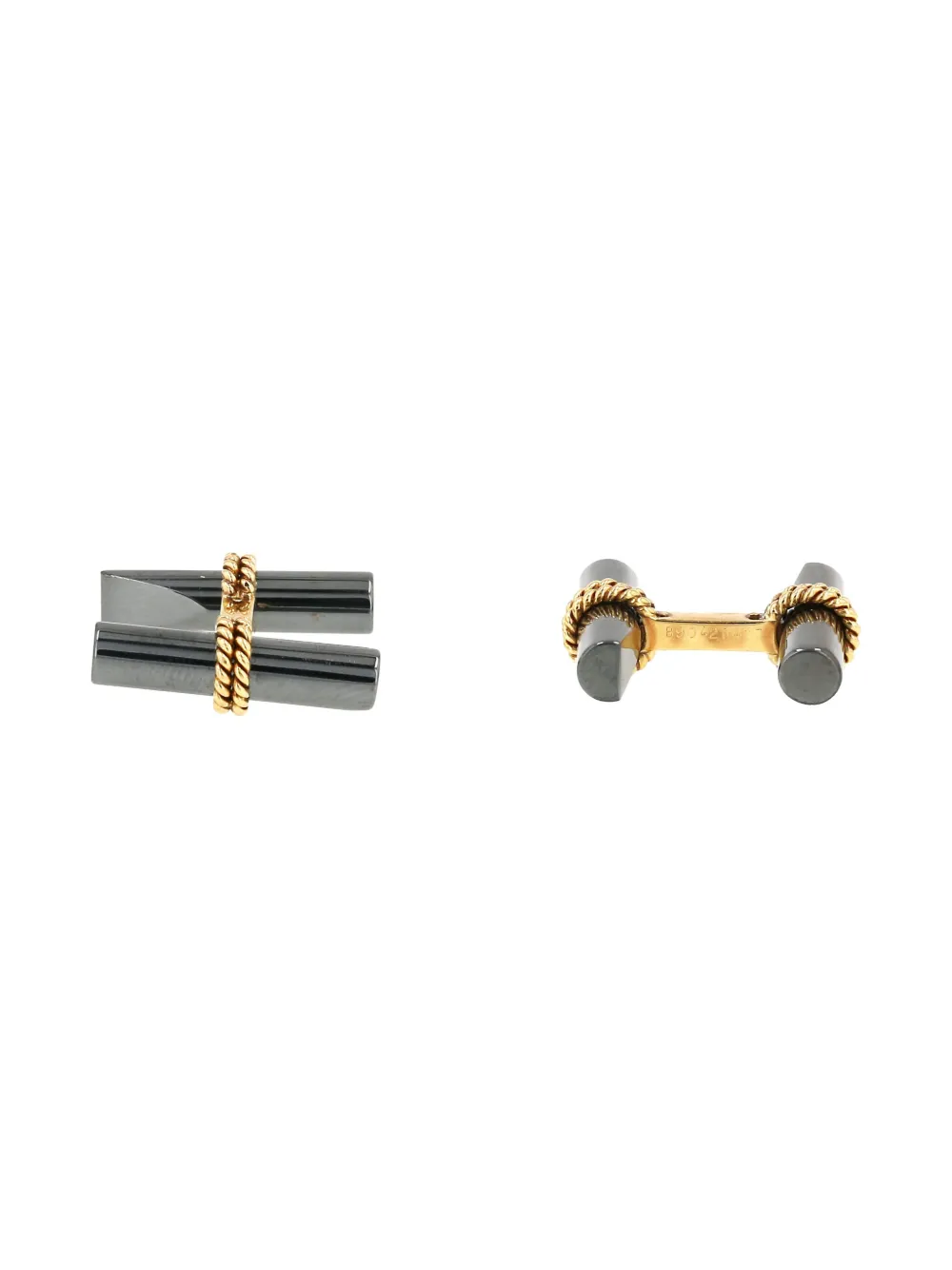 Pre-owned Van Cleef & Arpels Vintage Yellow Gold And Haematite Cufflinks