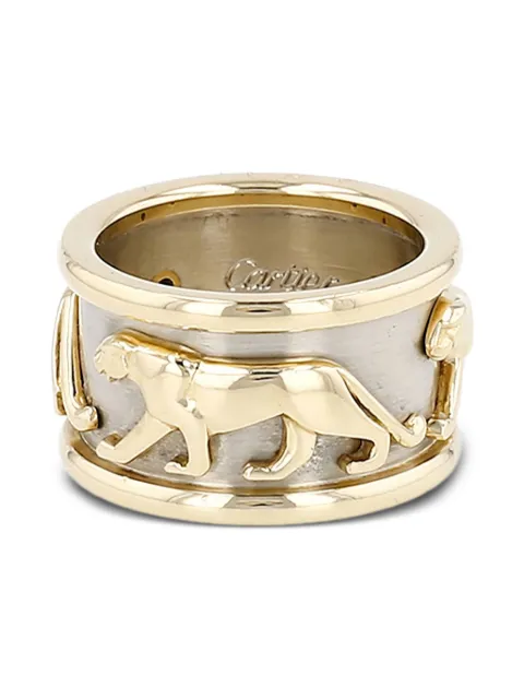 Cartier yellow gold and grey gold puma-embellishment ring