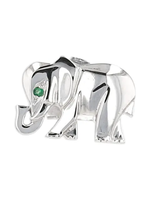 Cartier white gold and emerald elephant brooch
