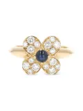 Van Cleef & Arpels Vintage yellow gold diamond and sapphire flower ring