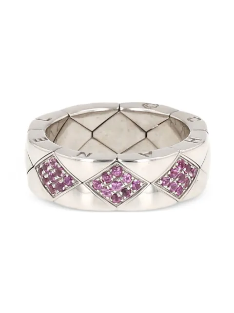 CHANEL Pre-Owned bague Matelassé en or blanc (années 2010)