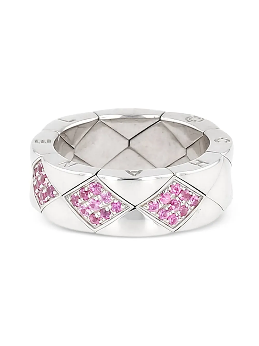 CHANEL Pre-Owned 2010s white gold Matelassé sapphire ring | Image 2