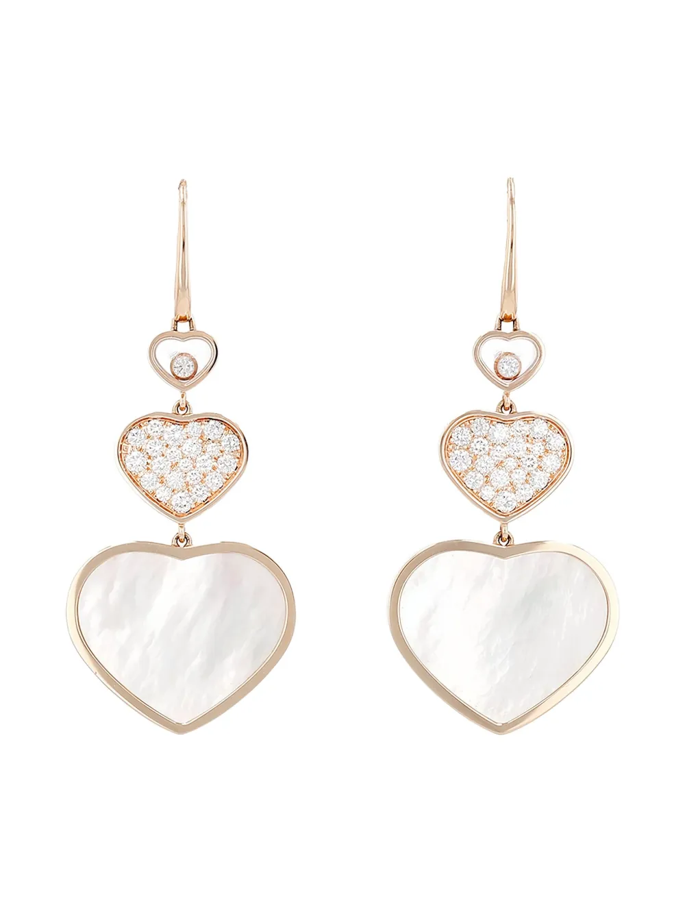 Chopard Pre-Owned rose gold Happy Hearts diamond earrings | Gold | Image 1