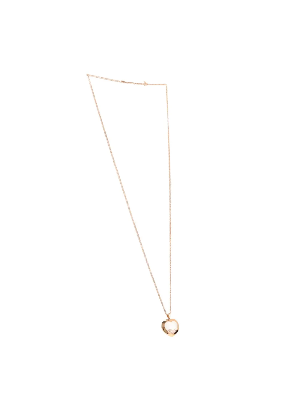 Pre-owned Chopard Pink Gold Happy Diamonds Diamond Heart Necklace