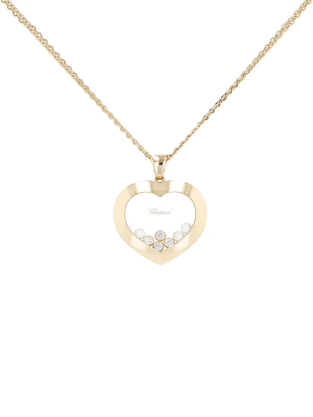 Pre-owned Chopard Pink Gold Happy Diamonds Diamond Heart Necklace
