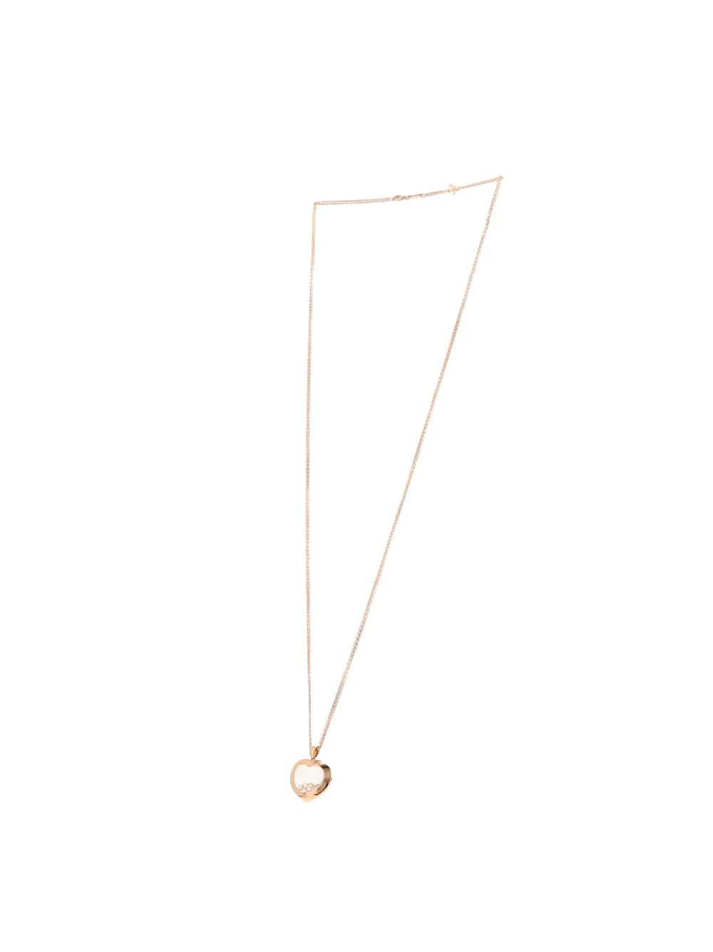 Pre-owned Chopard Pink Gold Happy Diamonds Diamond Heart Necklace