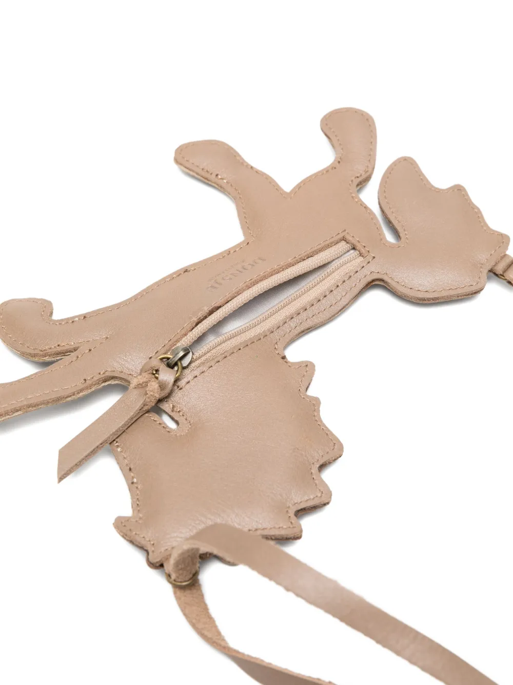 Donsje Paardenvormige leren schoudertas Bruin