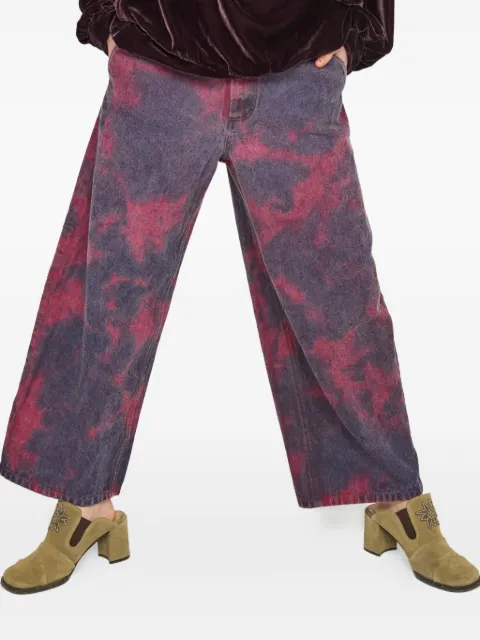 Anntian jeans anchos con motivo tie-dye