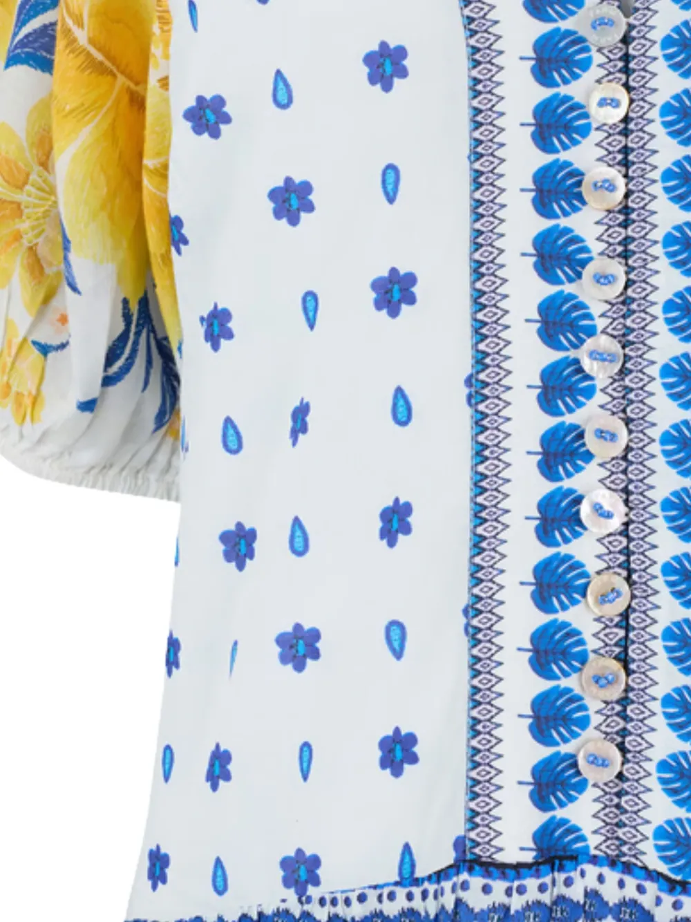 FARM Rio Zuli midi-jurk met mozaiekprint Blauw