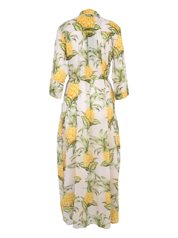 green emerald velvet dress Green Pineapple Garden Organic Cotton Maxi Dress – FARM Rio main image 0