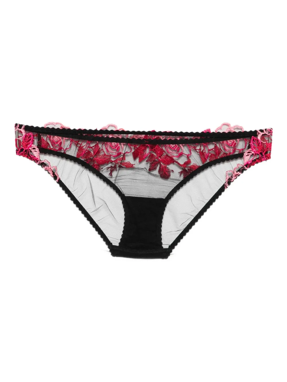 Agent Provocateur Callypso rose-embroidered briefs - Zwart