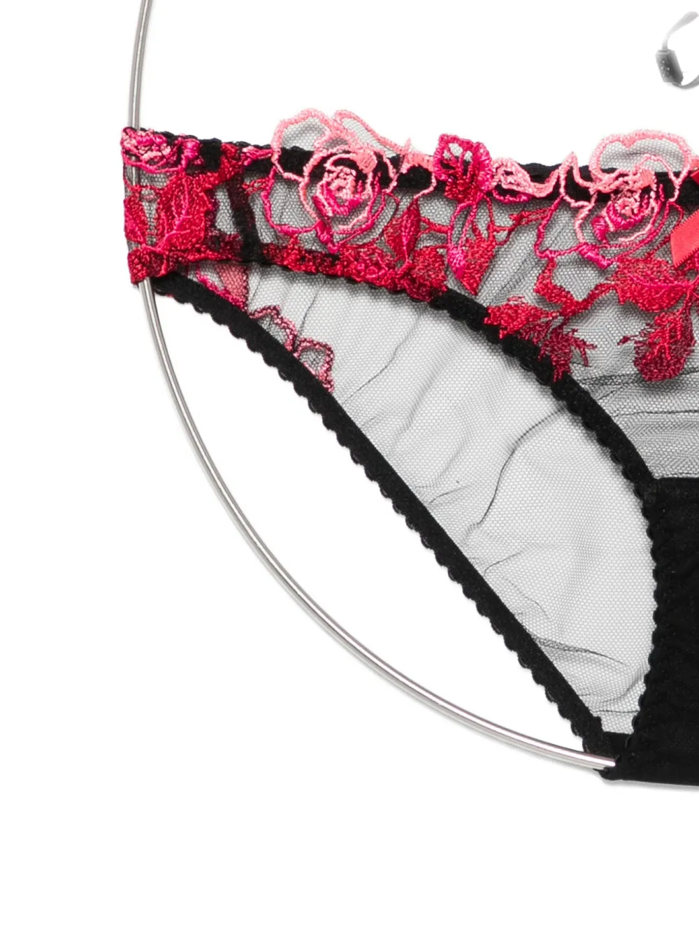 Agent Provocateur Callypso Rose-embroidered Briefs In Black
