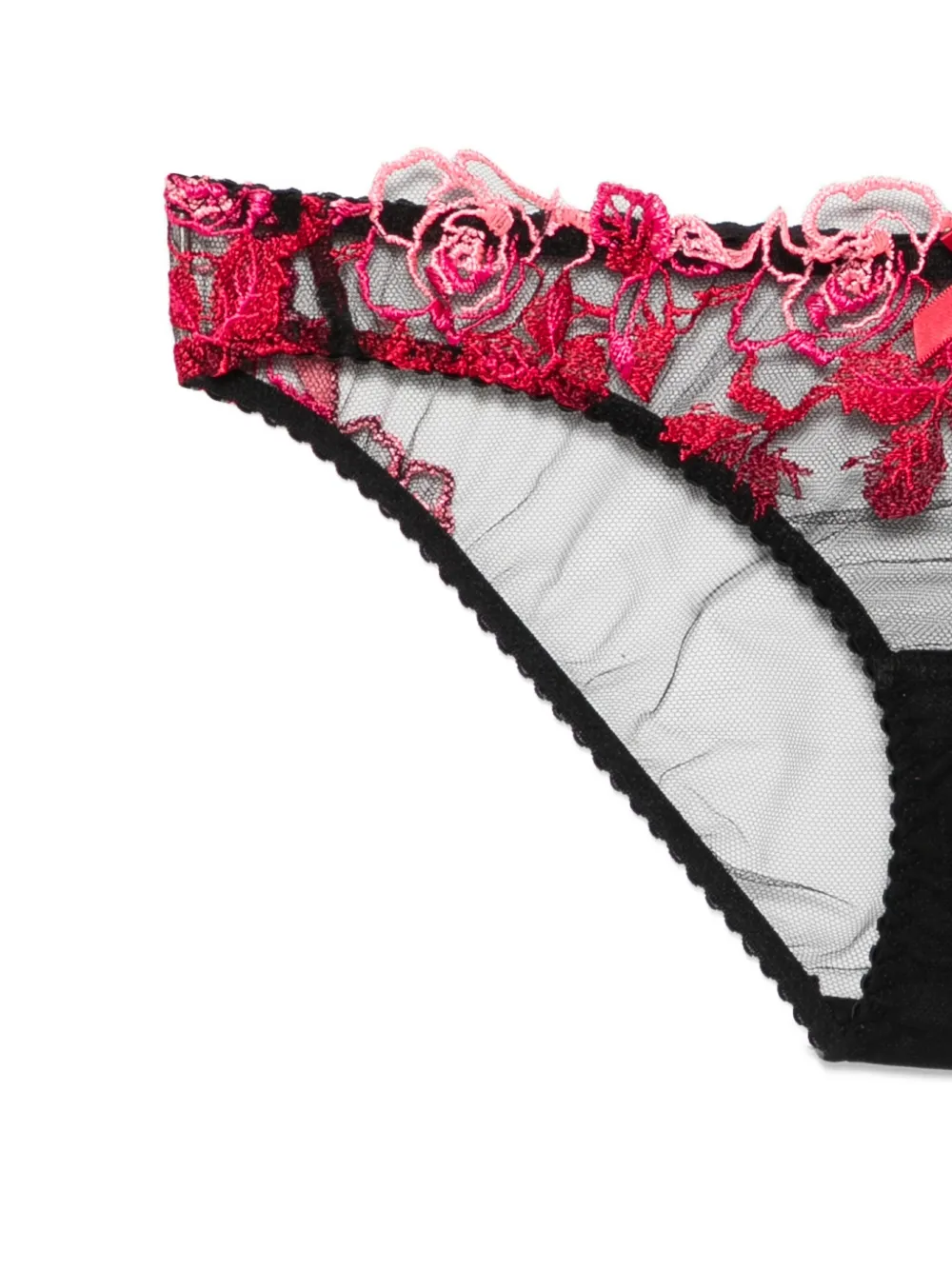 Agent Provocateur Callypso slip met geborduurde roos Zwart
