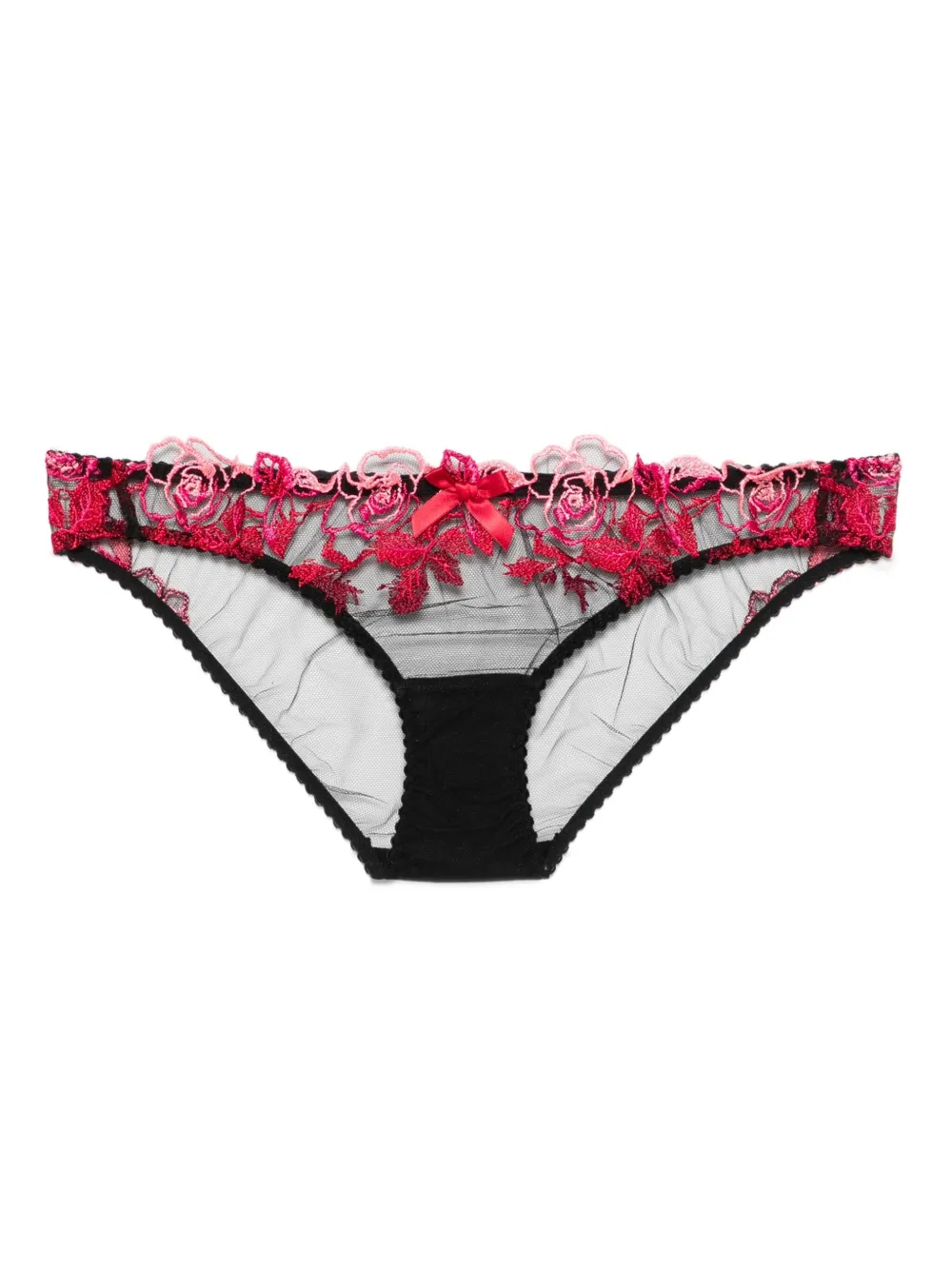 Agent Provocateur Callypso rose-embroidered briefs | Black | Image 1