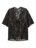 Agent Provocateur Trixa metallic-lace top - BLACK/GOLD