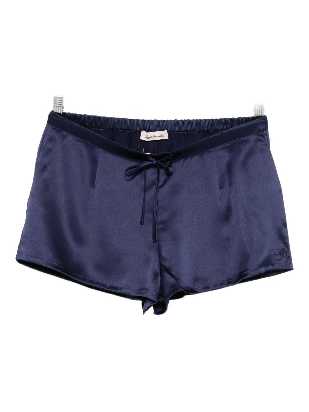 Agent Provocateur Drawstring Silk Shorts In Blue