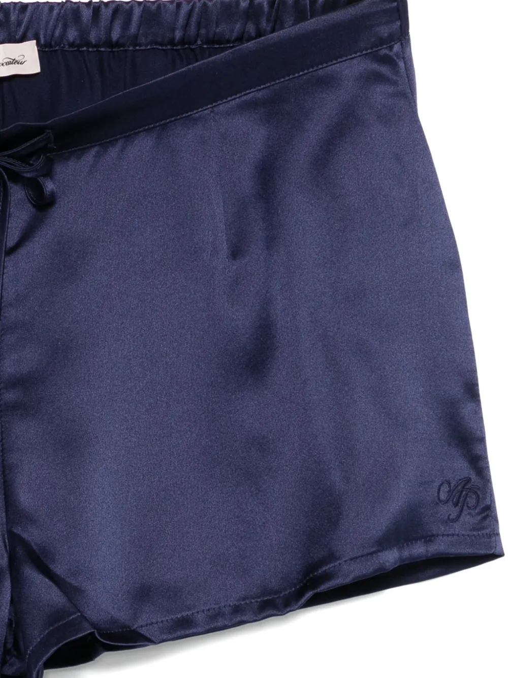 Agent Provocateur Drawstring Silk Shorts In Blue
