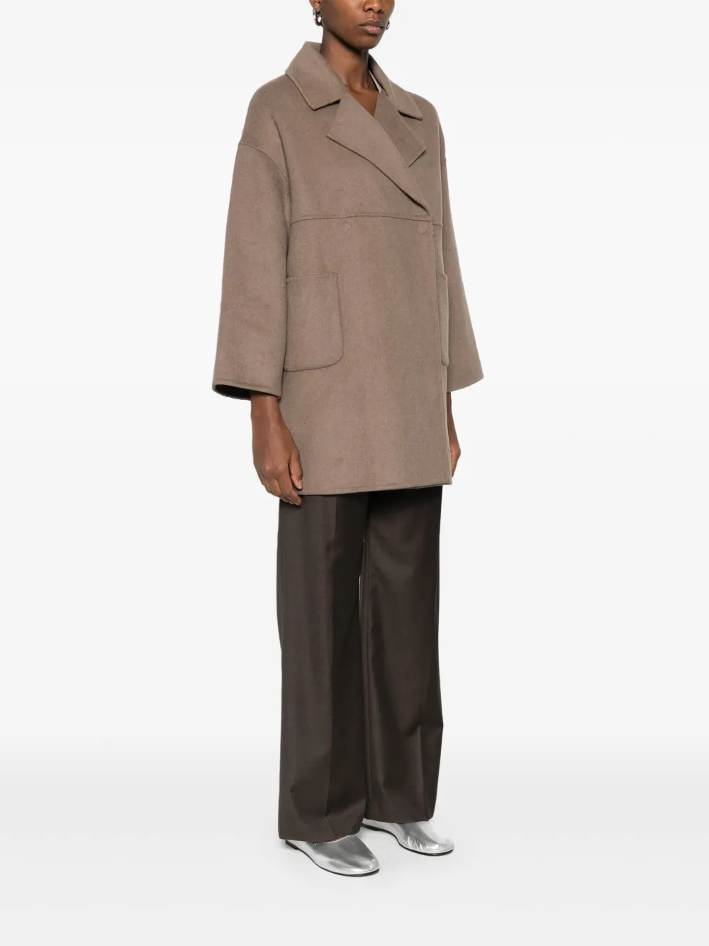 Betta Corradi Patch-pocket Lapel Coat In Neutral