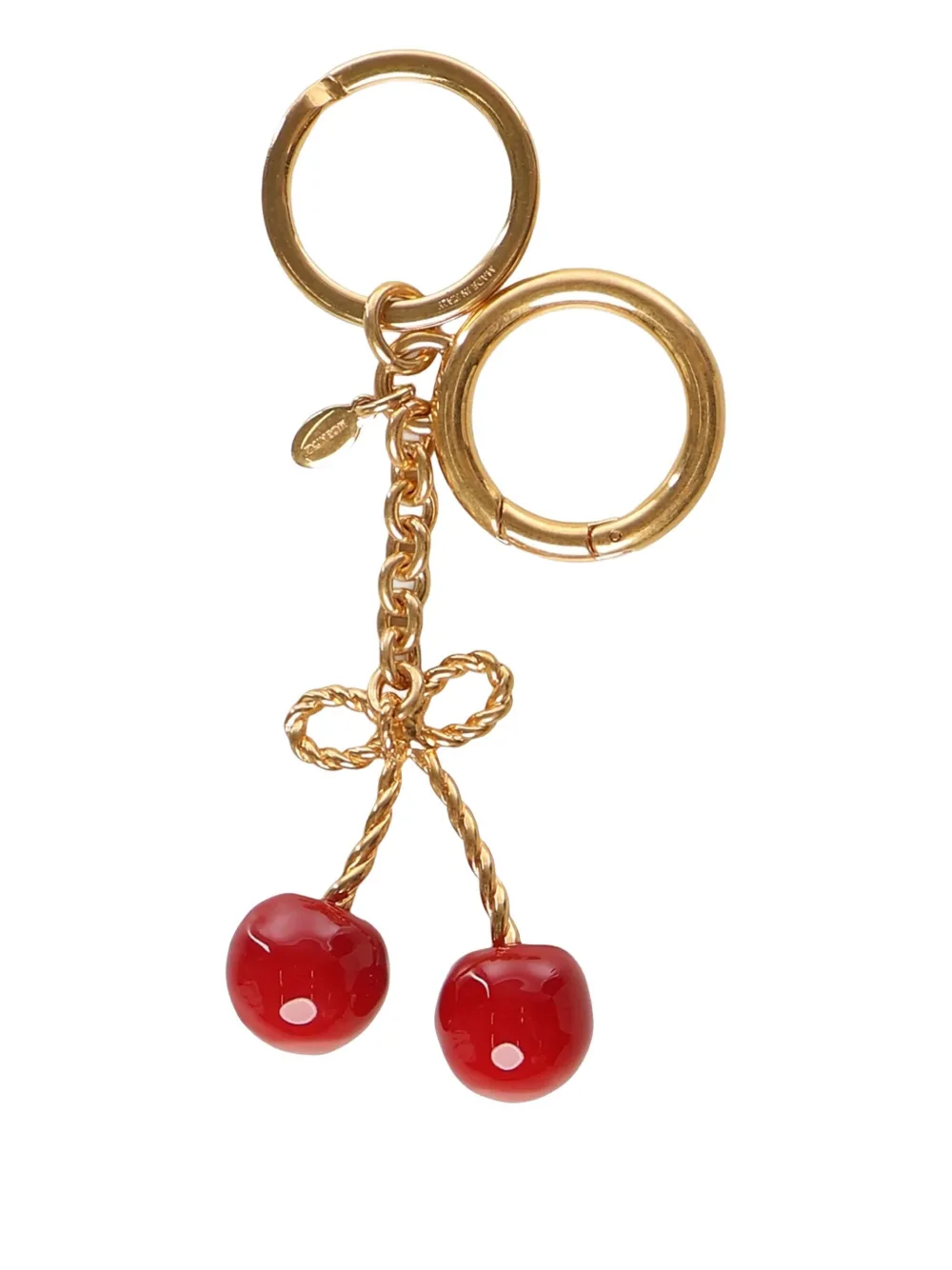 Valentino Cherryfic Bag Charm With Keychain In Gold