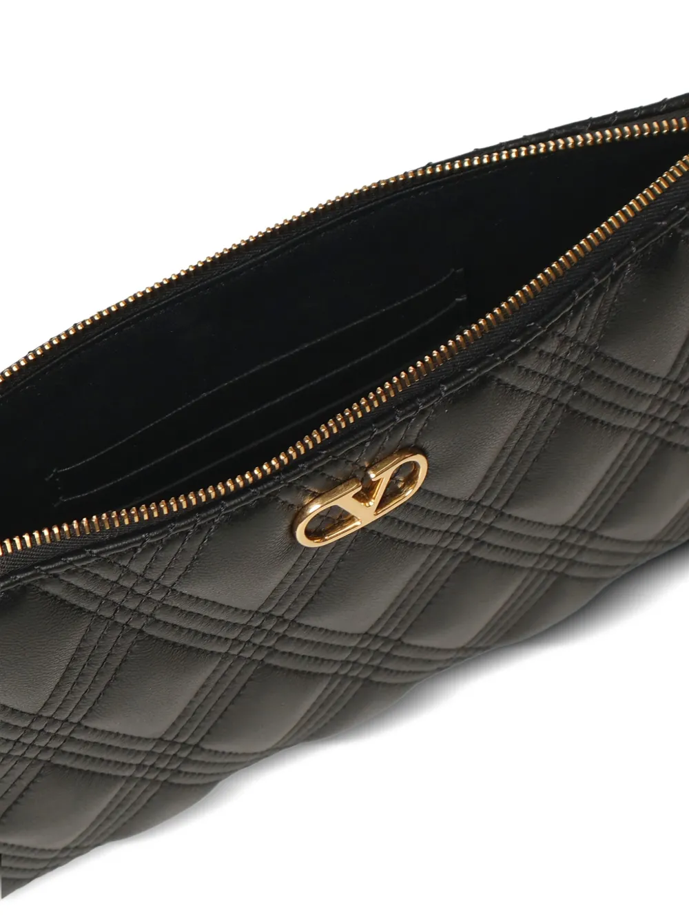 Valentino Medium Quiltie 67 Clutch Bag In Black