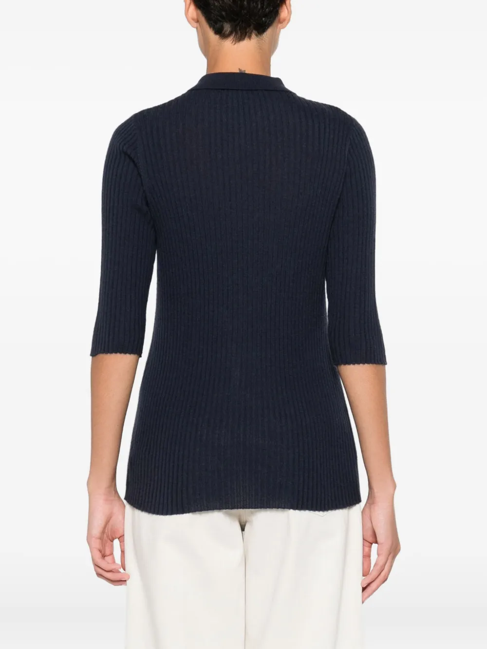 Kristensen Du Nord Ribbed Polo-neck T-shirt In Burgundy