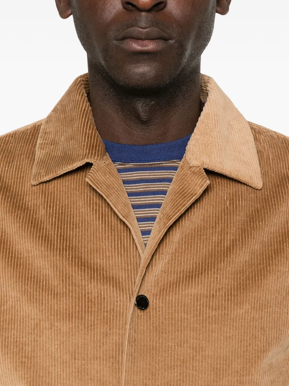Paolo Pecora Ribfluwelen shirtjack Bruin