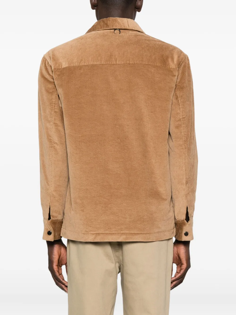 Paolo Pecora Ribfluwelen shirtjack Bruin