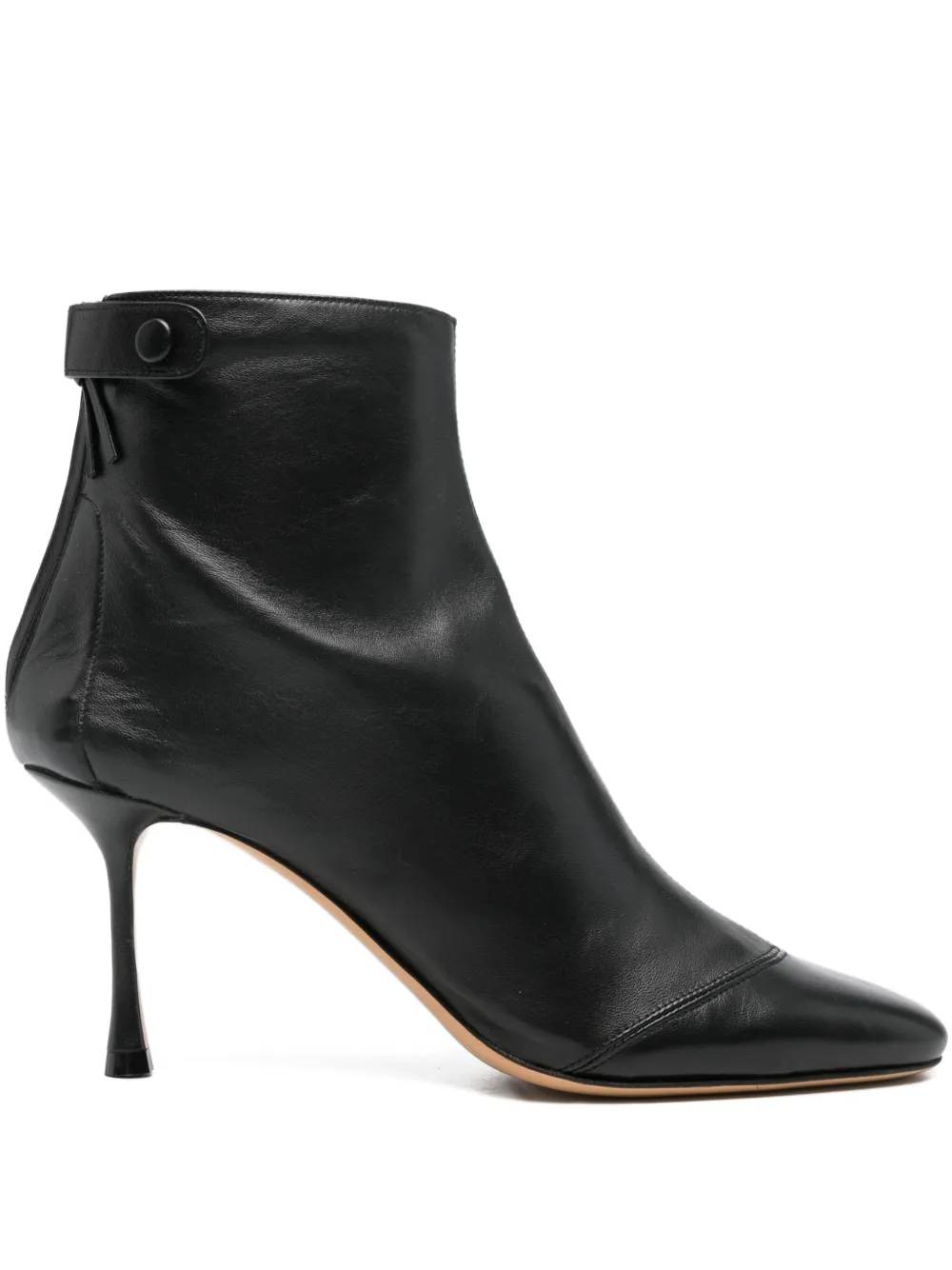 Francesco Russo 75mm leather zipped-back ankle boots Zwart