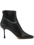Francesco Russo 75mm leather zipped-back ankle boots - Black