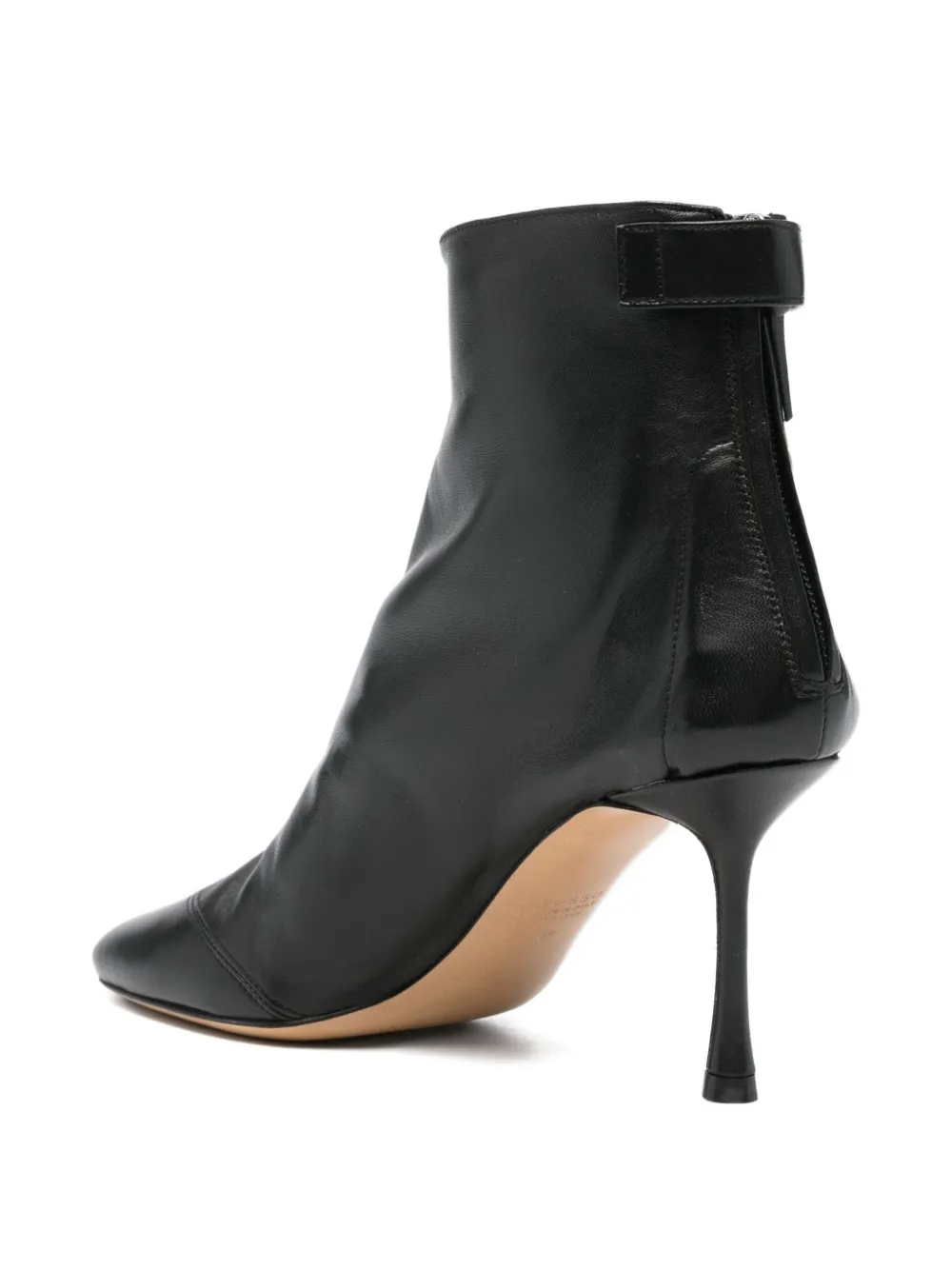 Francesco Russo 75mm Leather Zipped-back Ankle Boots In Black